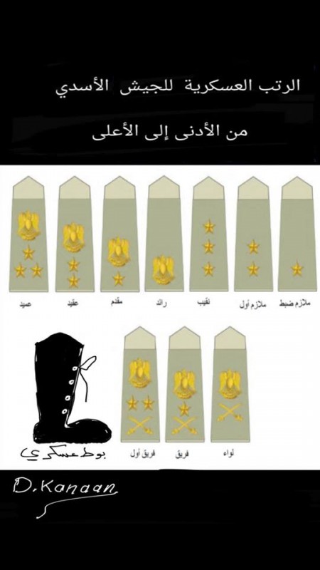 البوط أعلى رتبة عسكرية في جيش الأسد